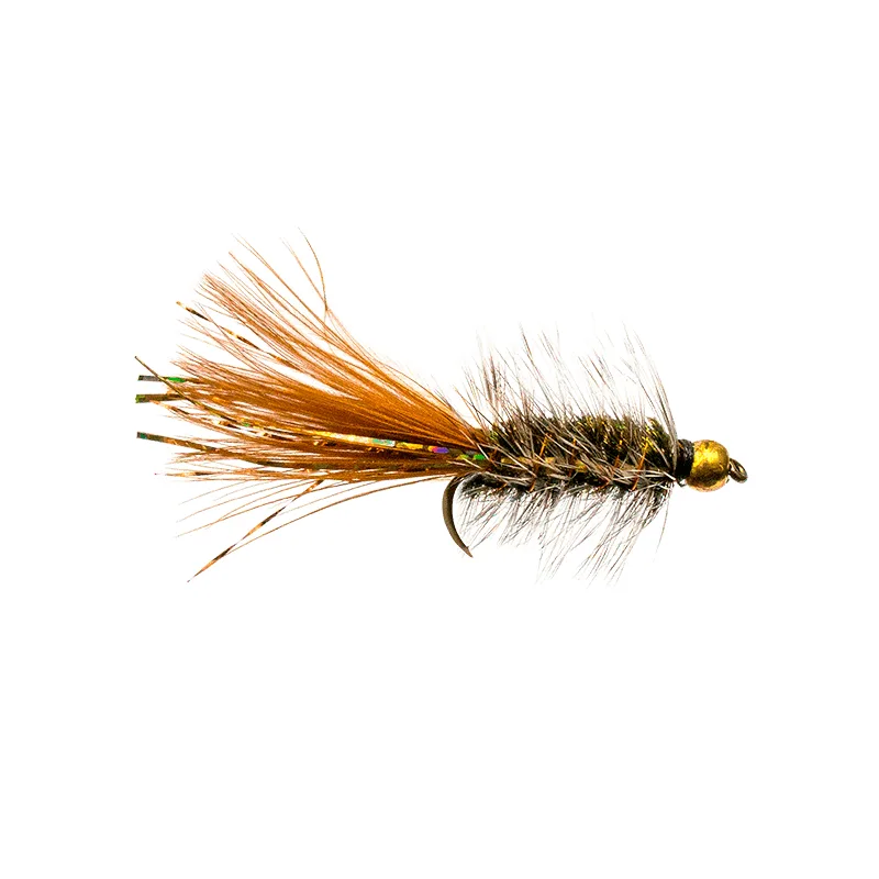 Bead Head Flashabou Bugger Peacock & Brown