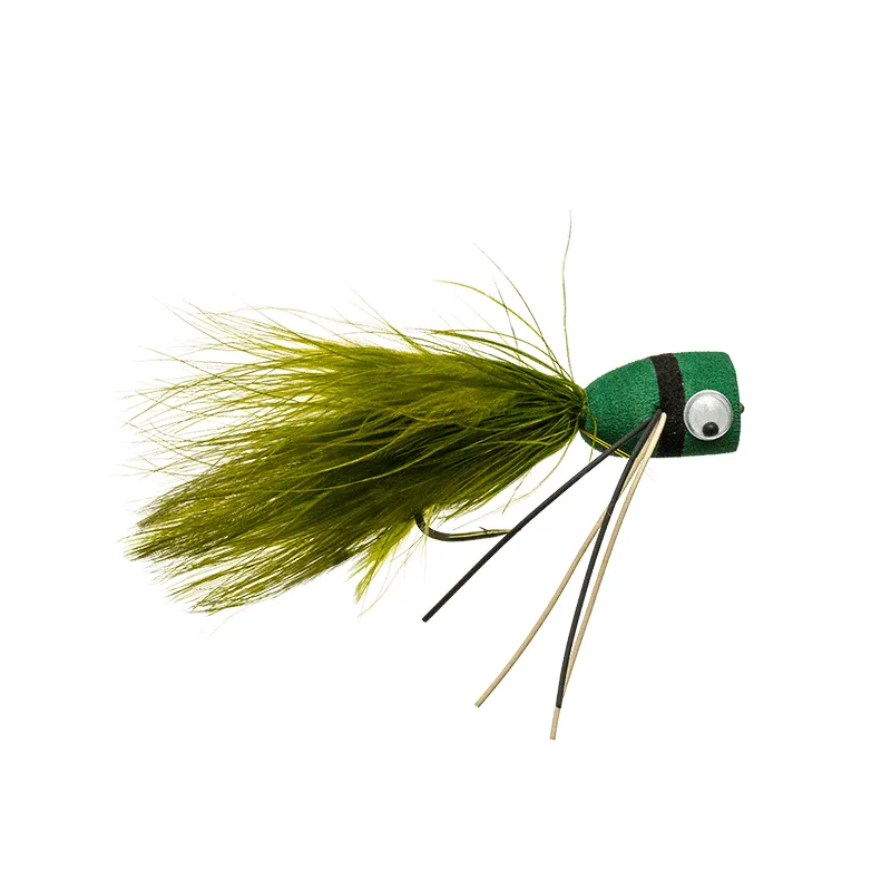 Dry Foam Popper Olive & Black